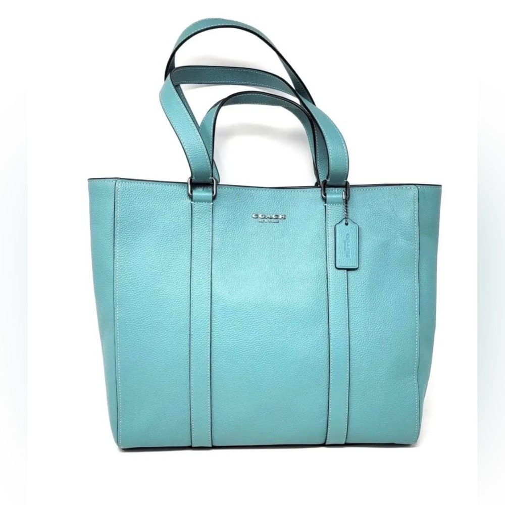 Coach c8157 Hudson double handle Turquoise Leather Tote Bag
